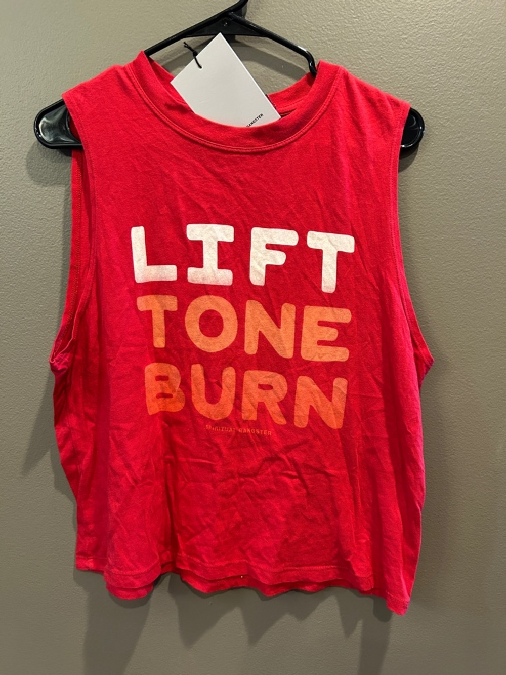 Spiritual Gangster Red Pure Barre Muscle Tee NWT sz small